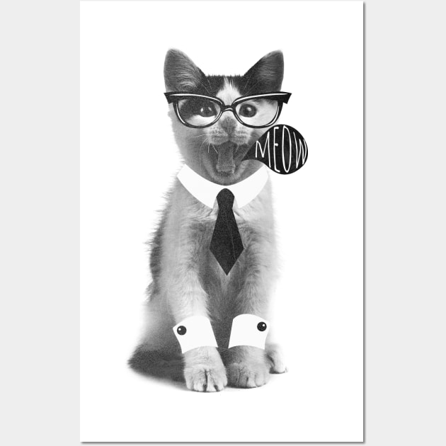 Chat de bureau - Office Cat Wall Art by French Nik Naks